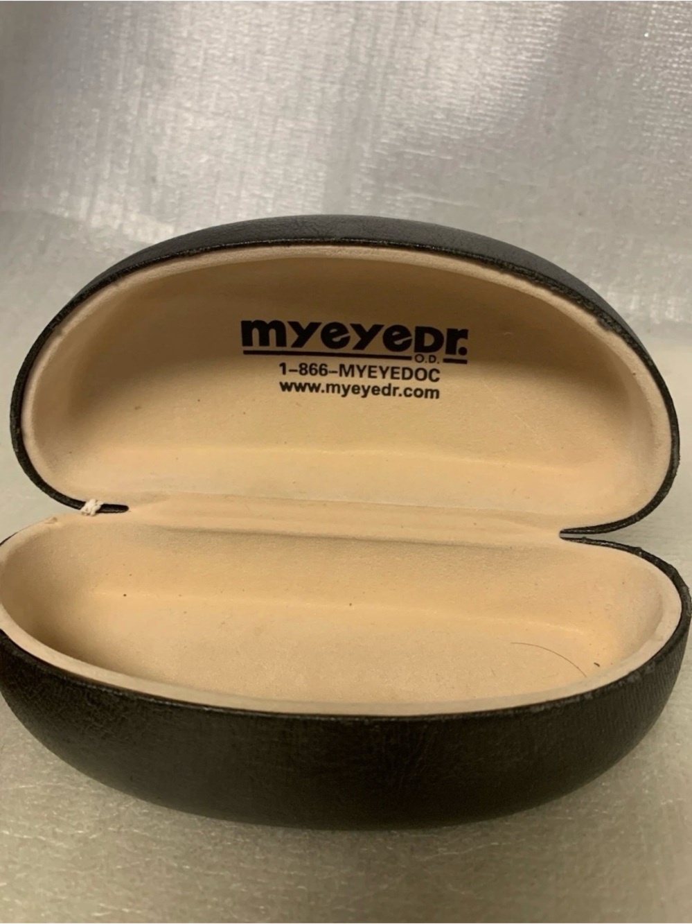 MyEyeDr Jumbo Oversized Black Leather Eyeglasses Sunglasses Case Large Hard shel